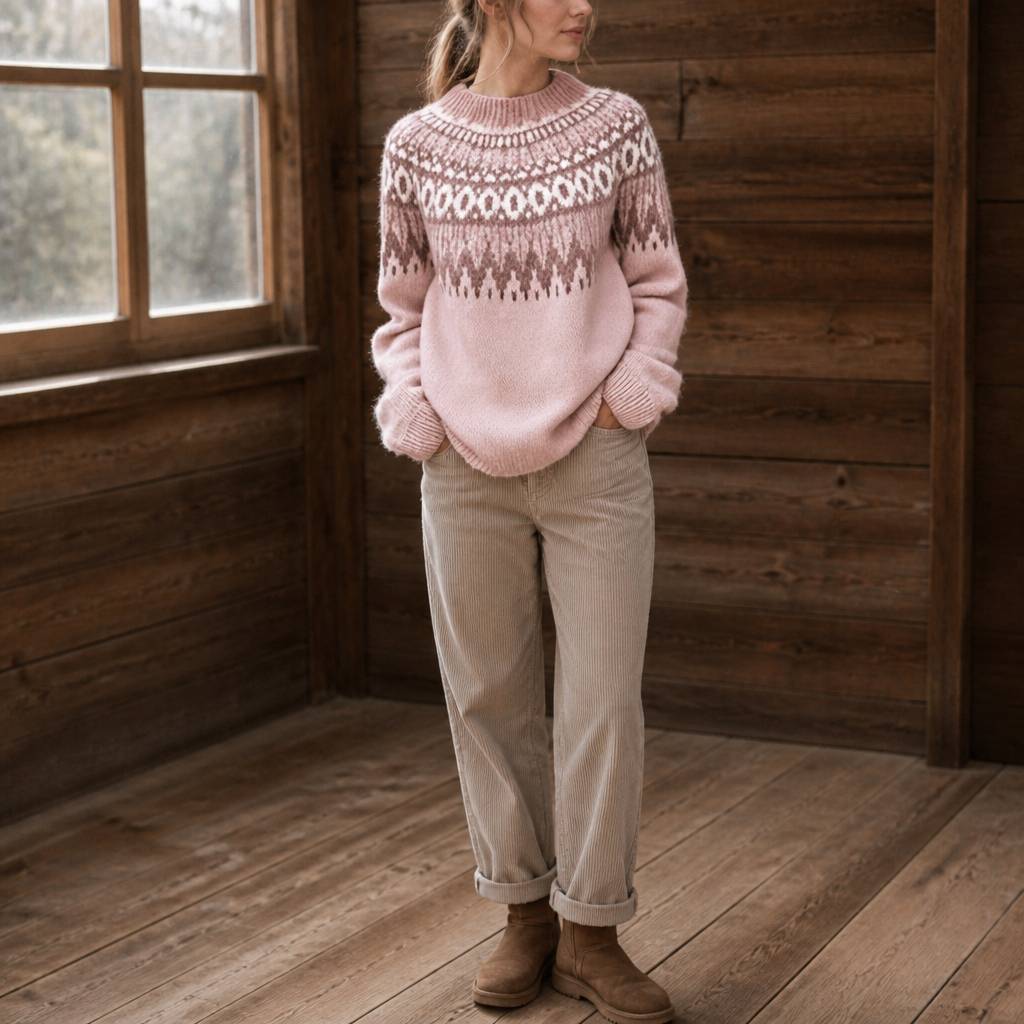COLORBLOCK DROP-SHOULDER KNIT SWEATER FOR WOMEN