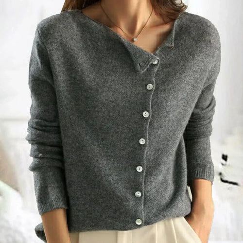 BUTTON-FRONT KNIT CARDIGAN FOR WOMEN