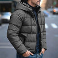 QUILTED HOODED PUFFER JACKET FOR MEN
