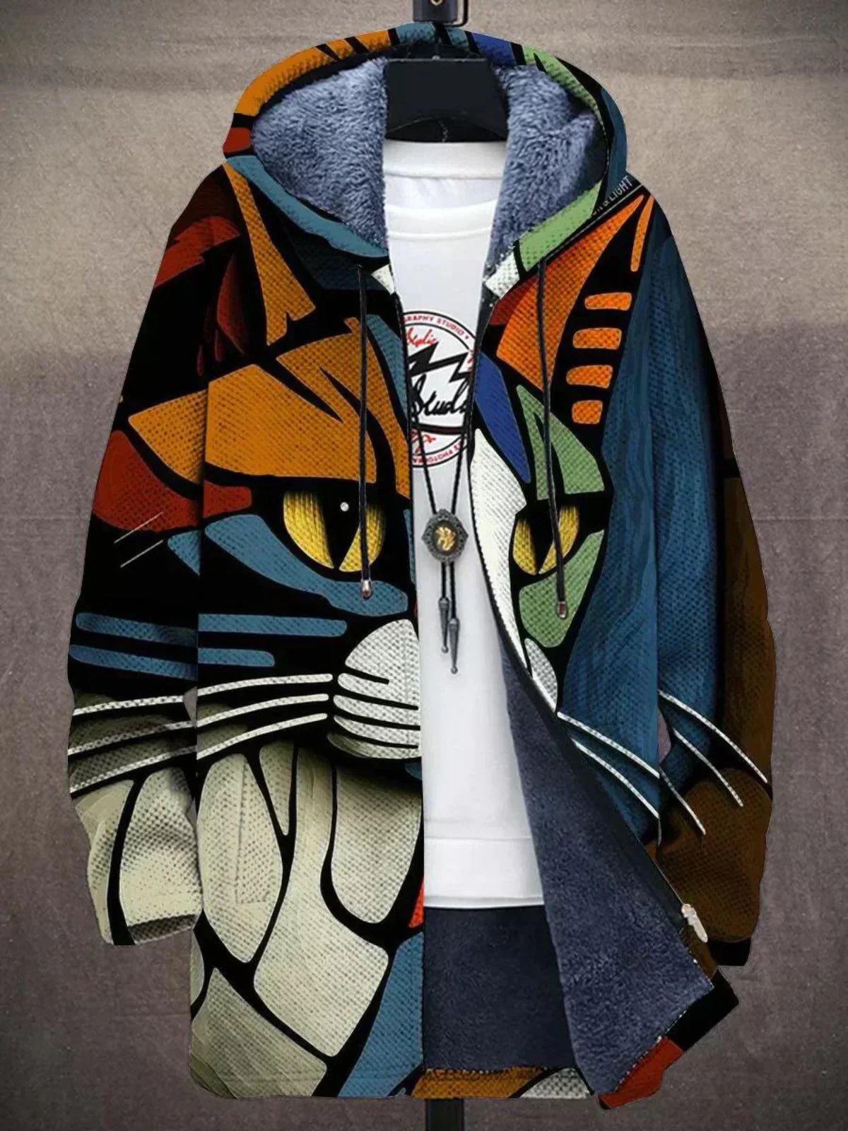 PRINTED ZIP-FRONT CARDIGAN FOR WOMEN