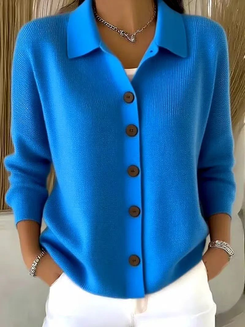 BUTTON-FRONT V-NECK CARDIGAN FOR WOMEN