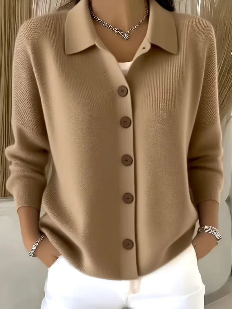 BUTTON-FRONT V-NECK CARDIGAN FOR WOMEN