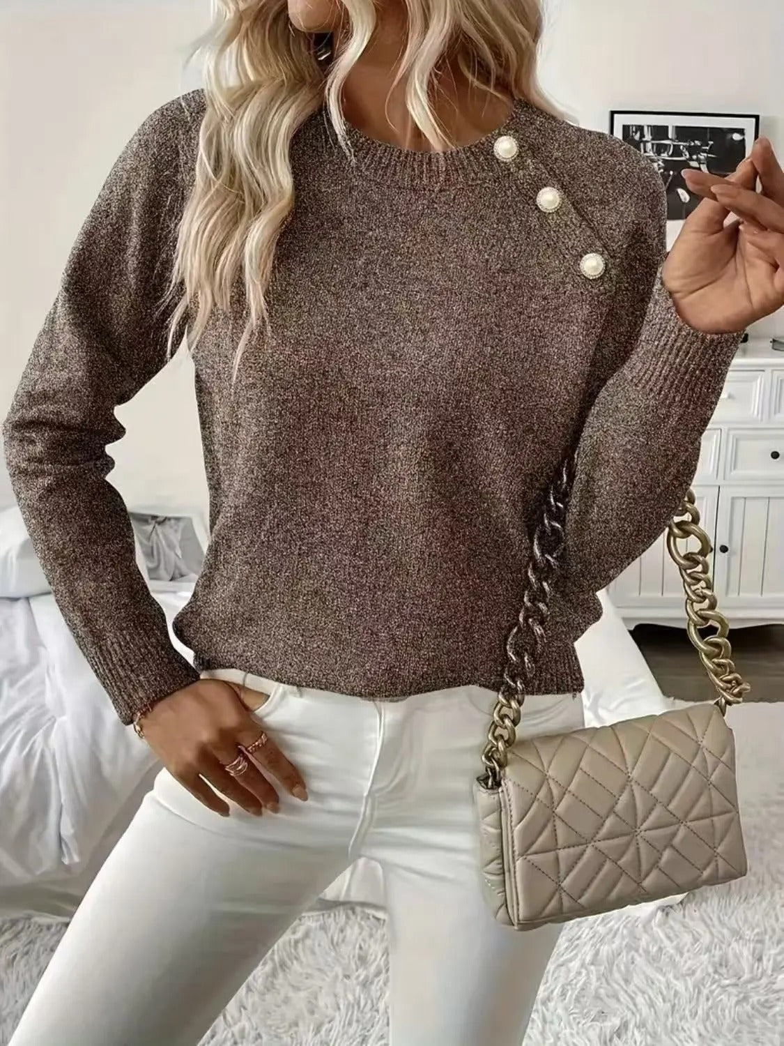 PEARL KNIT SWEATER FOR WOMEN