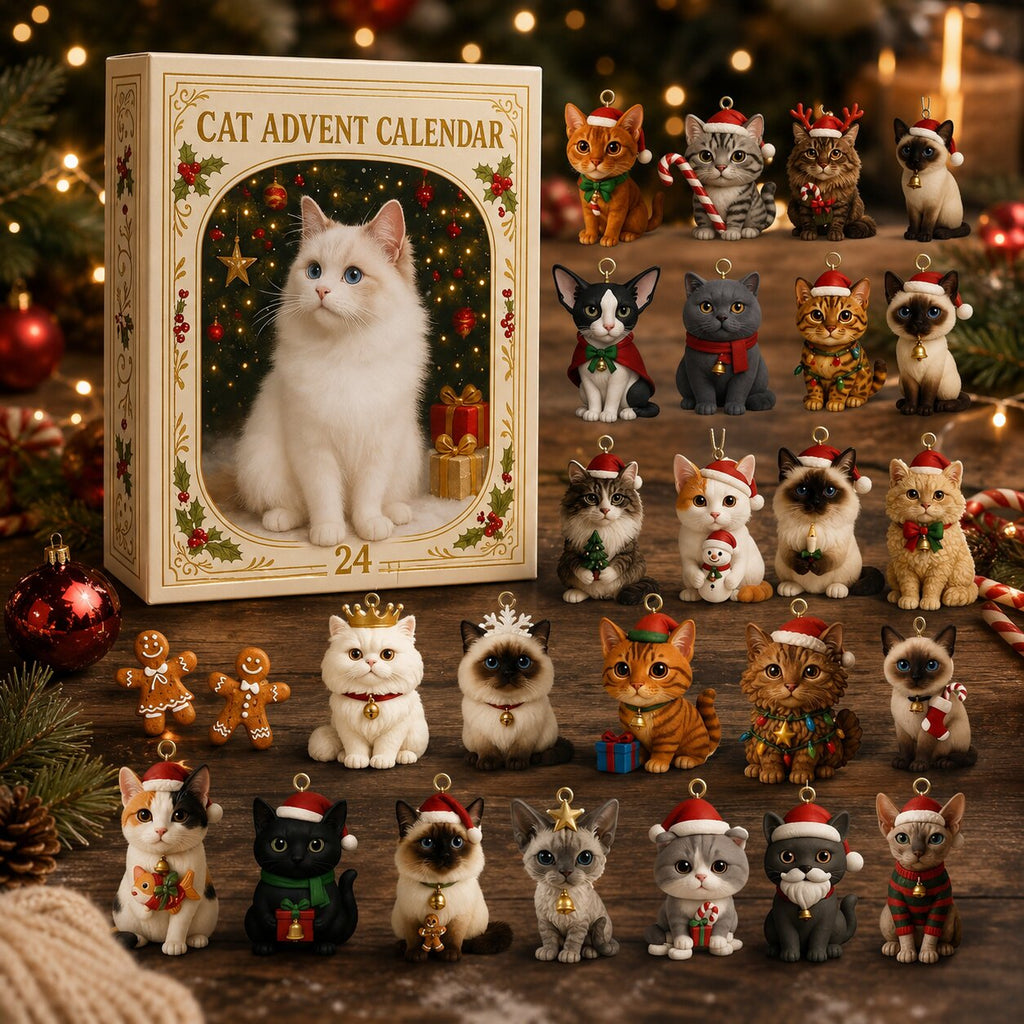 CAT ADVENT CALENDAR – 24 MINIATURE CAT FIGURES