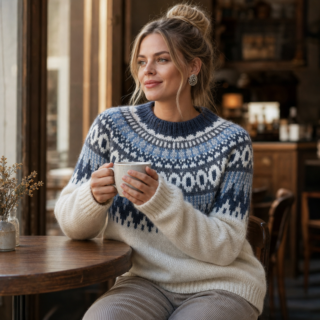 COLORBLOCK DROP-SHOULDER KNIT SWEATER FOR WOMEN