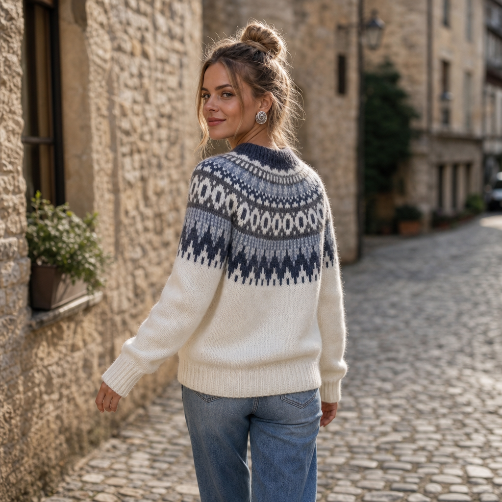 COLORBLOCK DROP-SHOULDER KNIT SWEATER FOR WOMEN