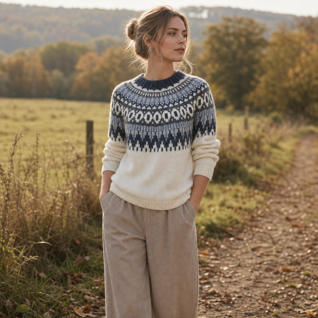 COLORBLOCK DROP-SHOULDER KNIT SWEATER FOR WOMEN
