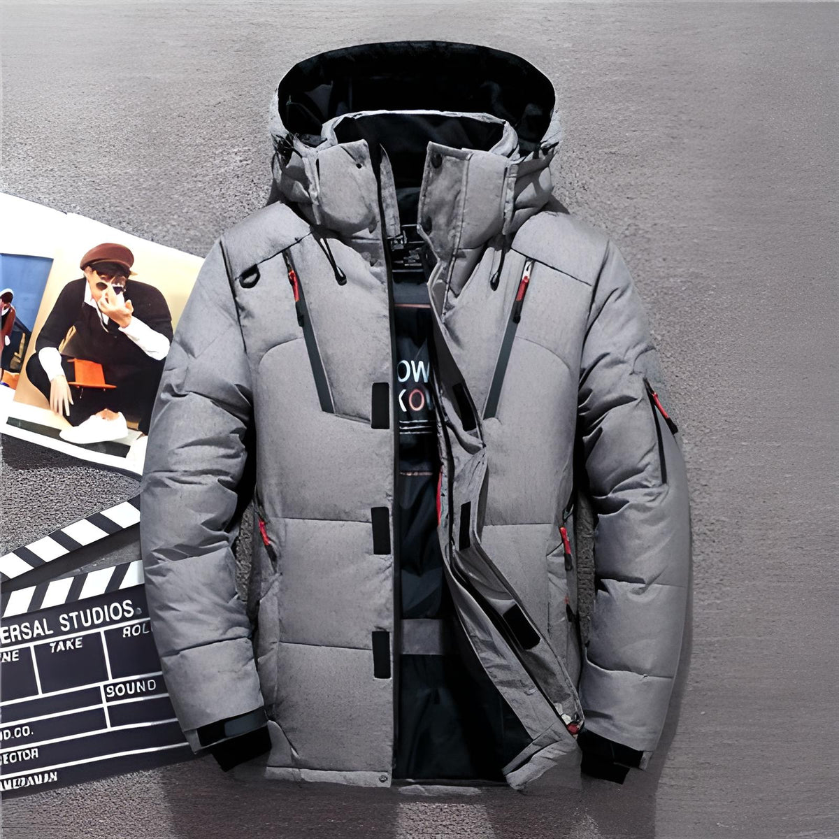 HOODED STAND COLLAR PARKA FOR MEN