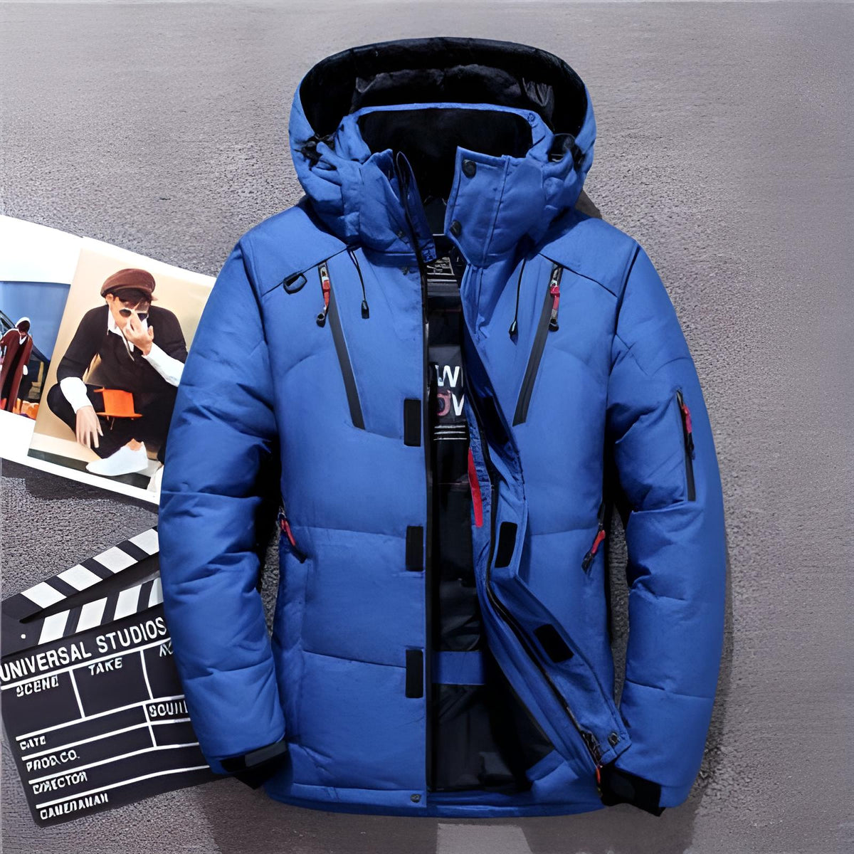 HOODED STAND COLLAR PARKA FOR MEN