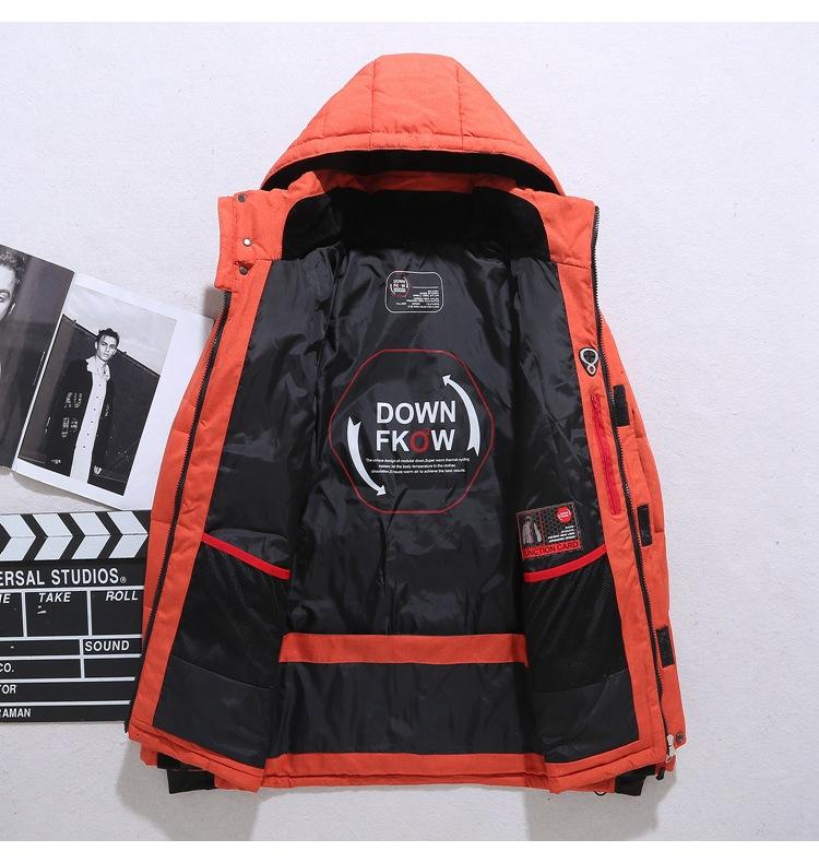 HOODED STAND COLLAR PARKA FOR MEN