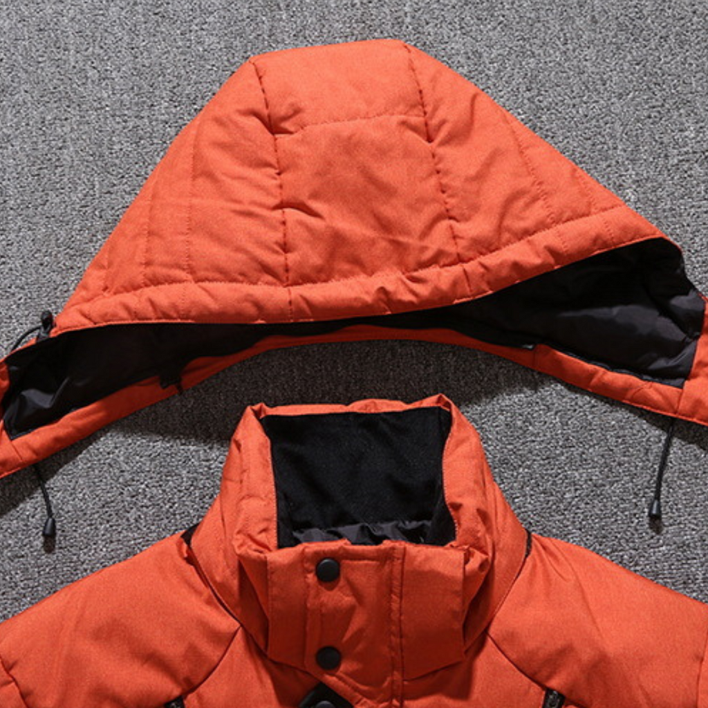 HOODED STAND COLLAR PARKA FOR MEN