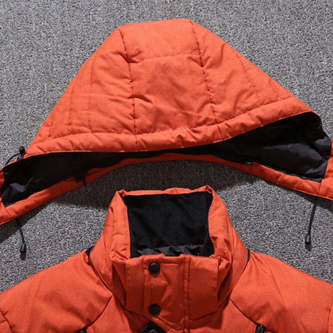 HOODED STAND COLLAR PARKA FOR MEN