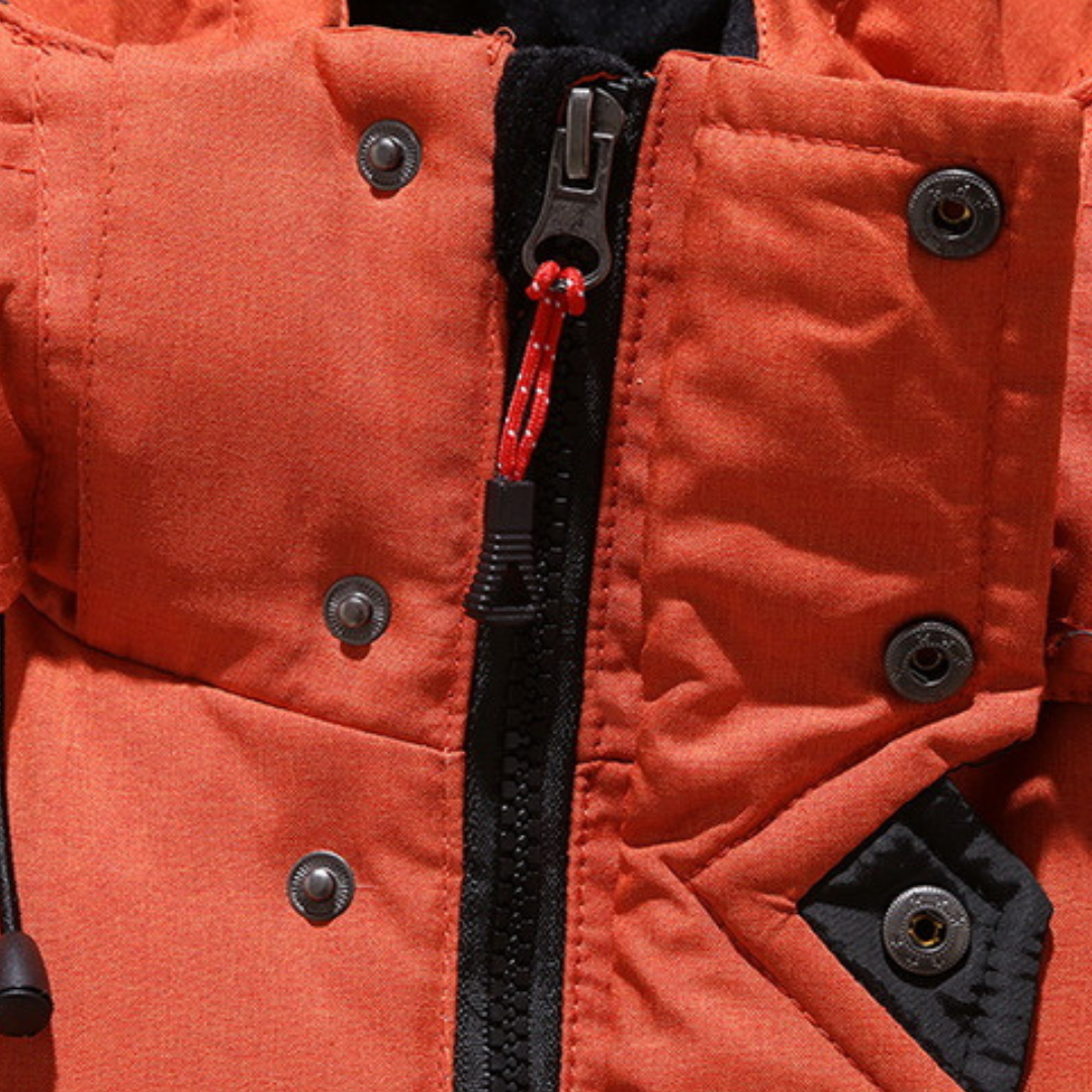 HOODED STAND COLLAR PARKA FOR MEN