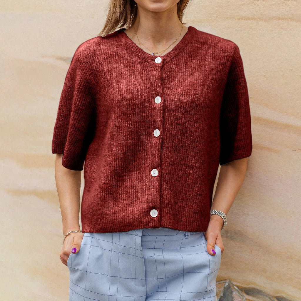 ROUND NECK KNIT VEST FOR WOMEN