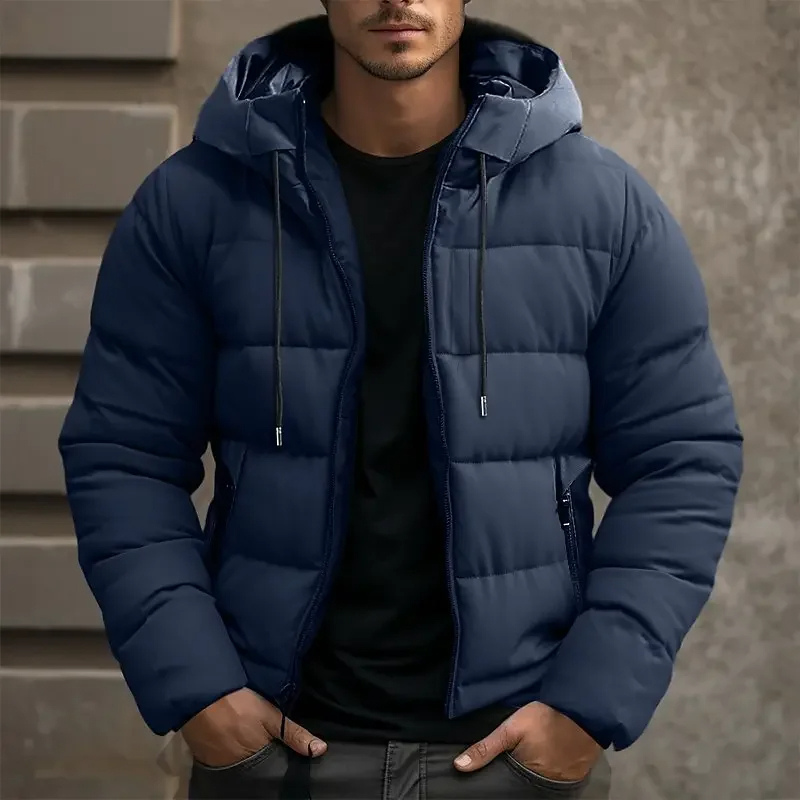 HOODED QUILTED PUFFER JACKET FOR MEN