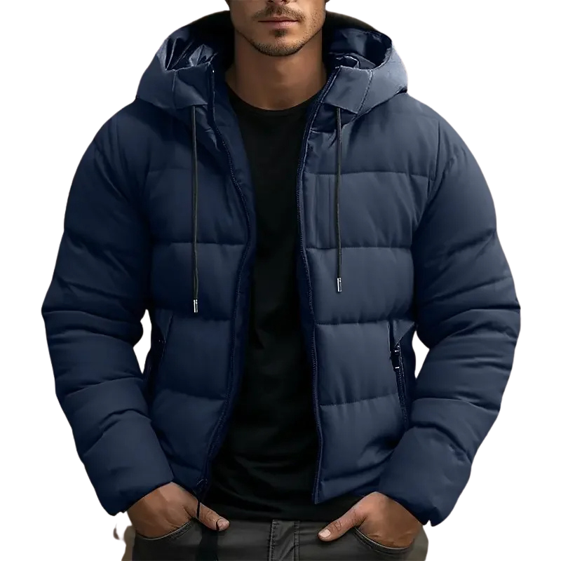 HOODED QUILTED PUFFER JACKET FOR MEN