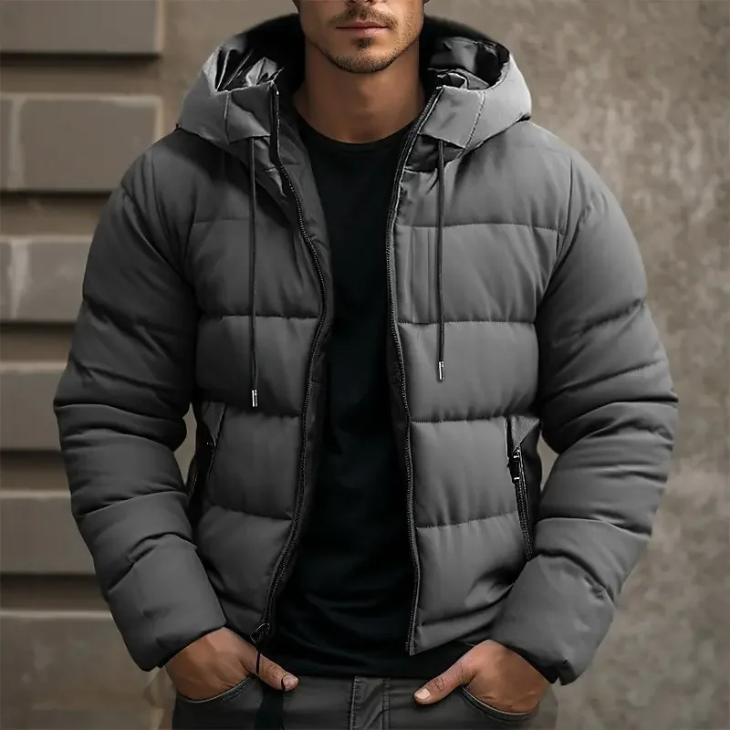 HOODED QUILTED PUFFER JACKET FOR MEN