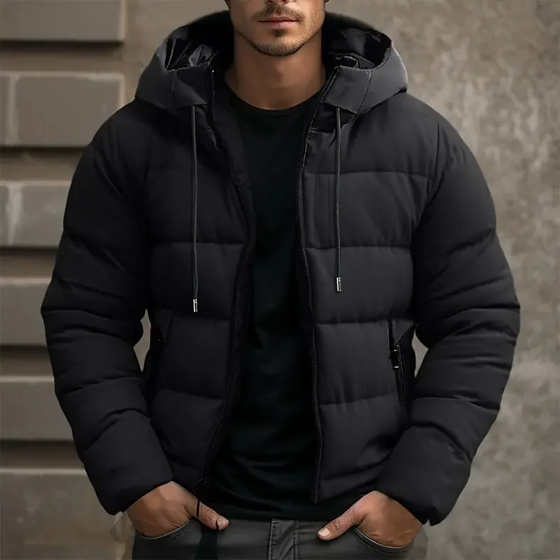 HOODED QUILTED PUFFER JACKET FOR MEN