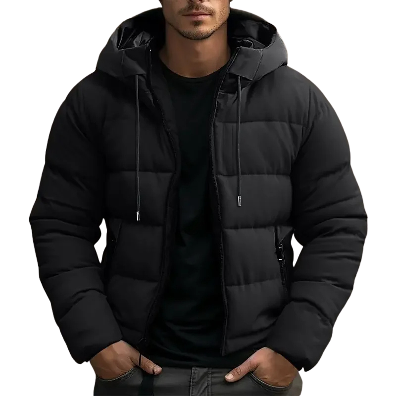 HOODED QUILTED PUFFER JACKET FOR MEN