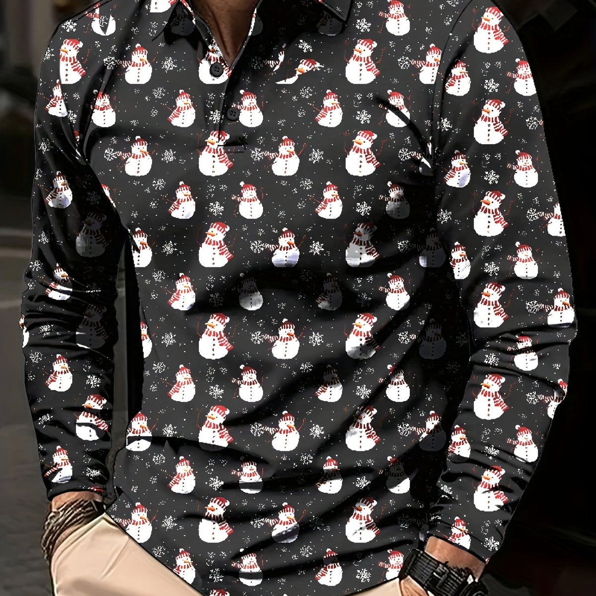 PRINTED CHRISTMAS BLOUSE FOR MEN