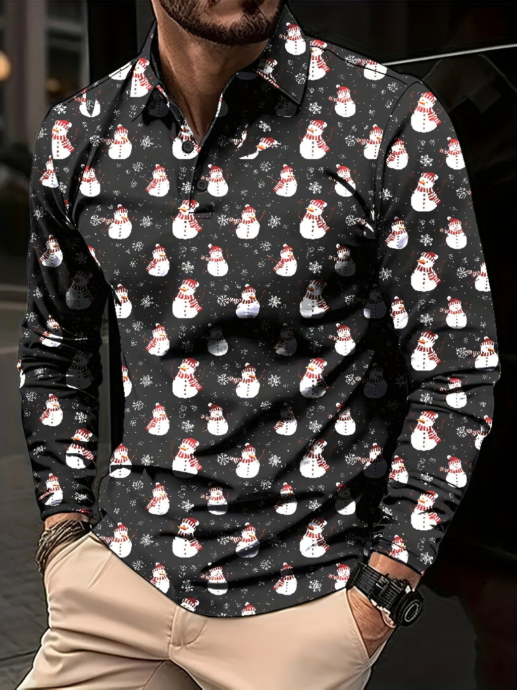 PRINTED CHRISTMAS BLOUSE FOR MEN