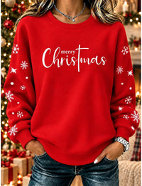 SNOWFLAKE PRINT CHRISTMAS SWEATER FOR WOMEN