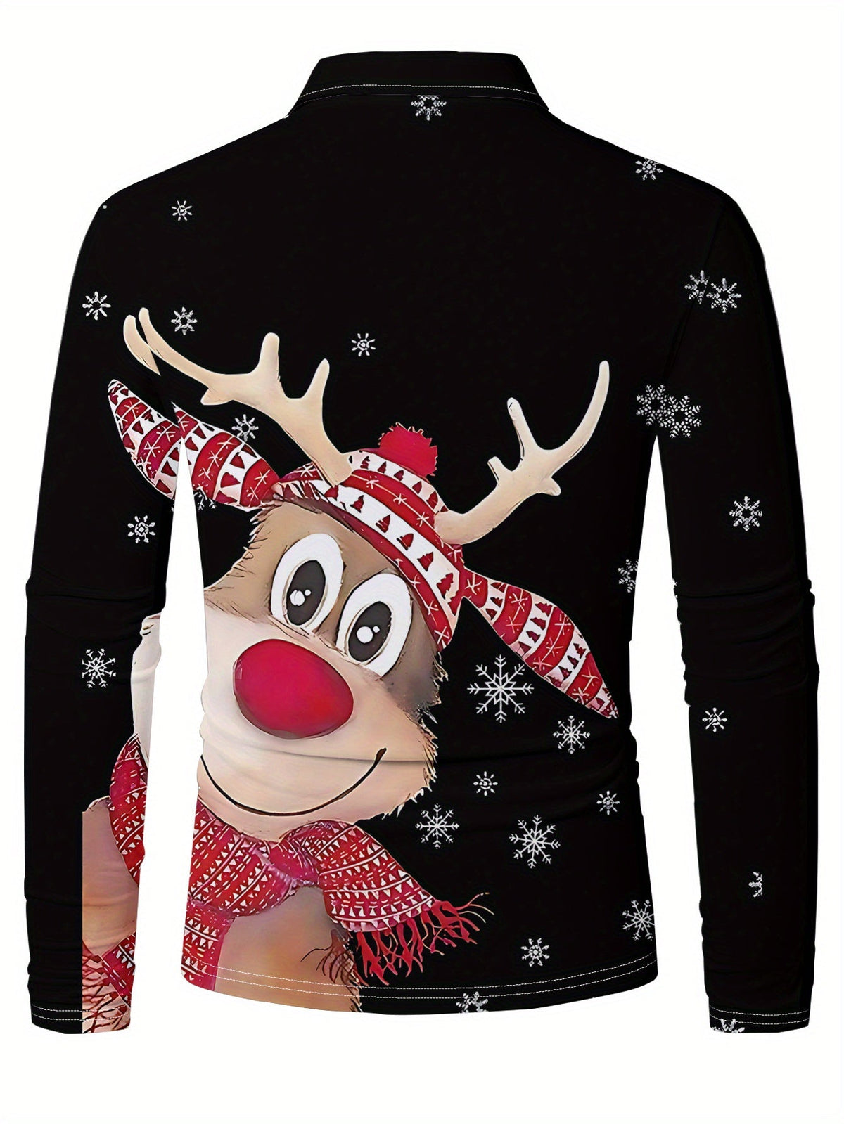 GEOMETRIC PRINT CHRISTMAS BLOUSE FOR MEN