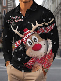 GEOMETRIC PRINT CHRISTMAS BLOUSE FOR MEN