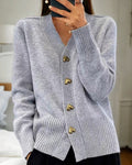 HEART BUTTON KNIT CARDIGAN FOR WOMEN