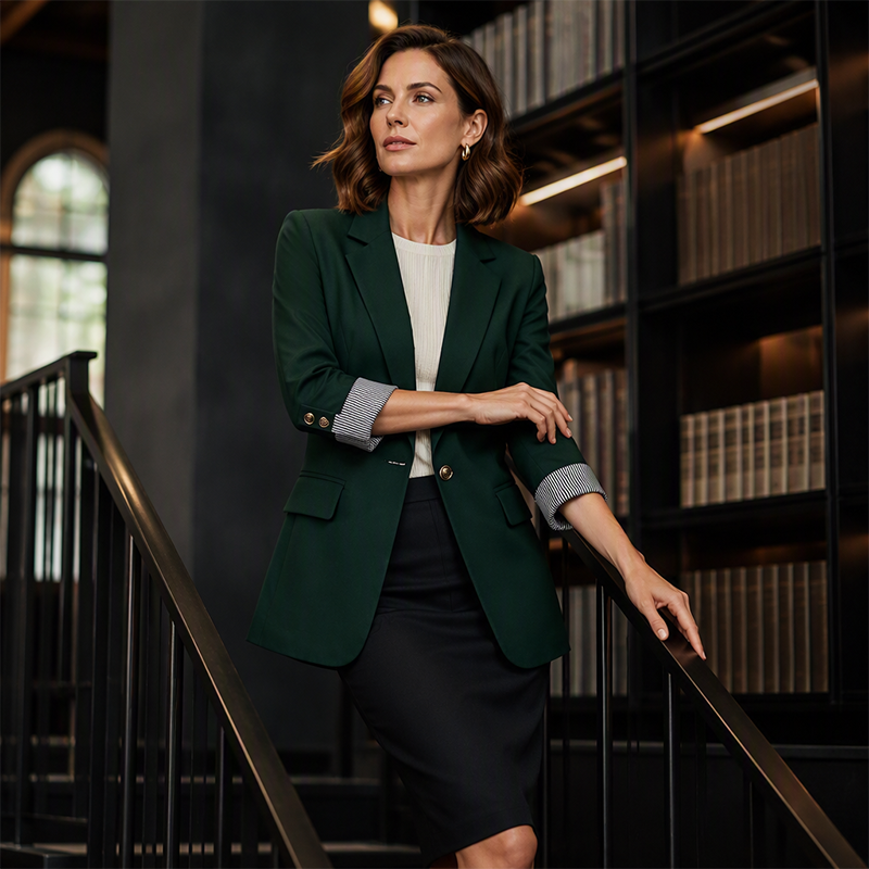 STRUCTURED NOTCH LAPEL BLAZER FOR WOMEN