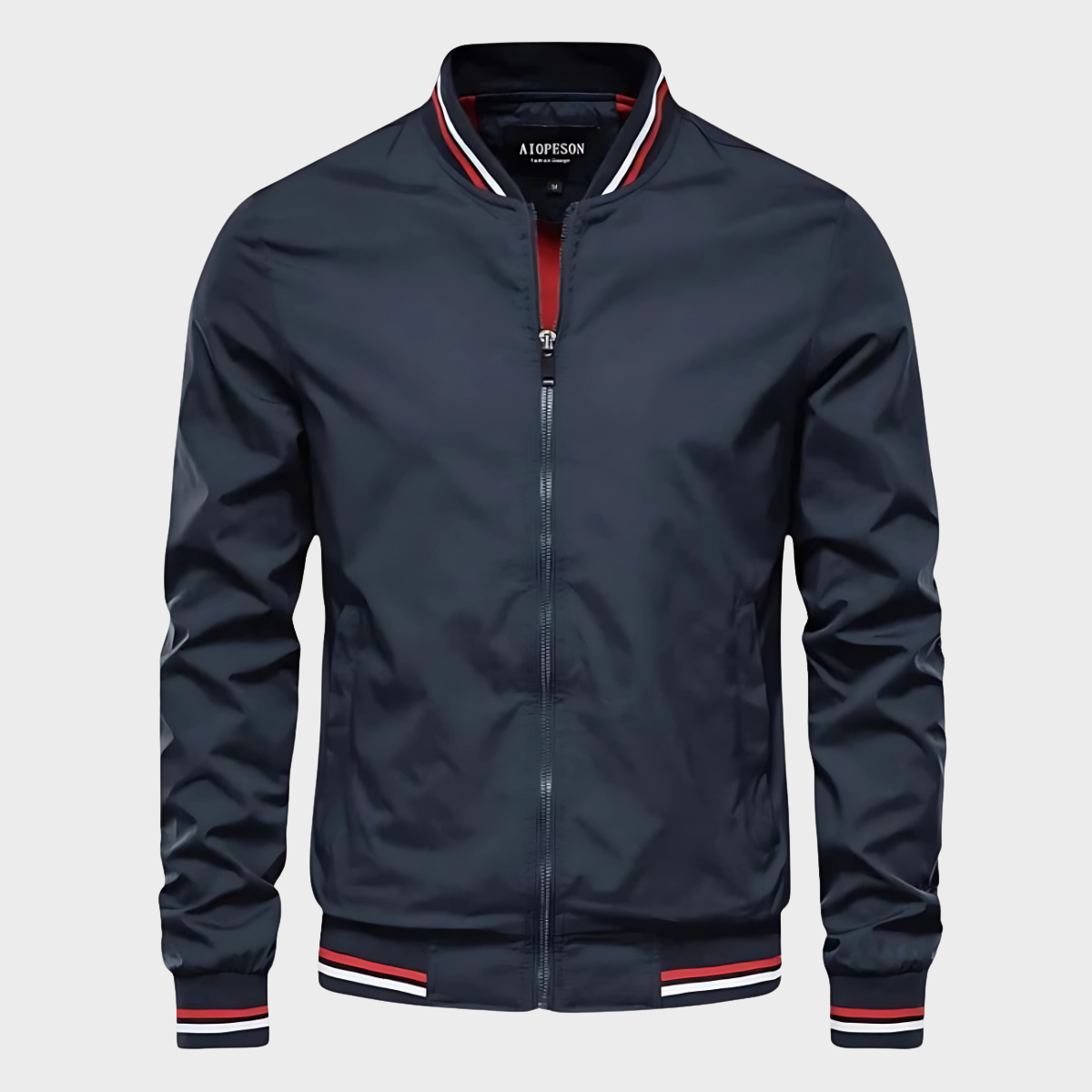 RIBBED COLLAR BOMBER JACKET FOR MEN