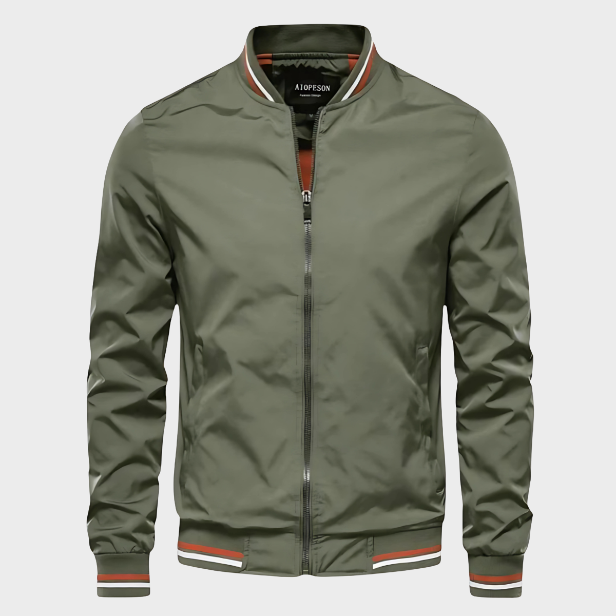 RIBBED COLLAR BOMBER JACKET FOR MEN