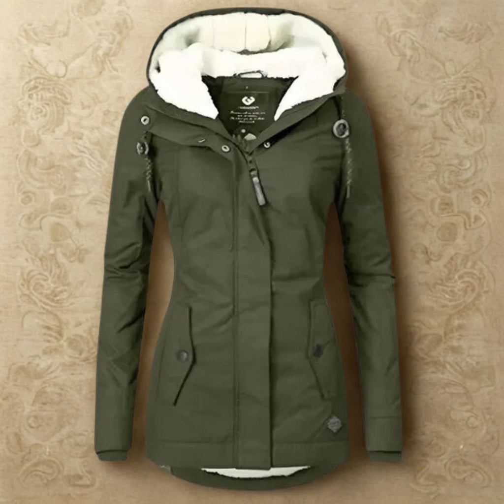 HOODED SHERPA WATERPROOF JACKET FOR WOMEN
