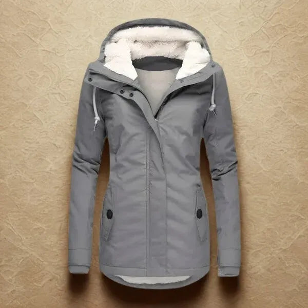 HOODED SHERPA WATERPROOF JACKET FOR WOMEN