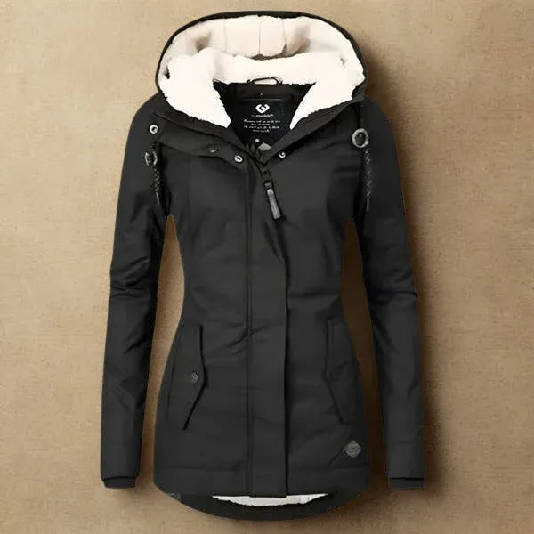 HOODED SHERPA WATERPROOF JACKET FOR WOMEN