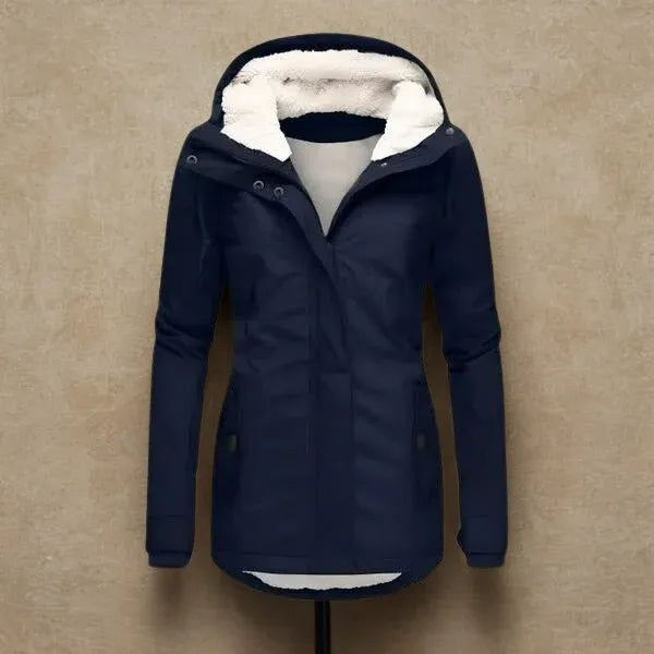 HOODED SHERPA WATERPROOF JACKET FOR WOMEN