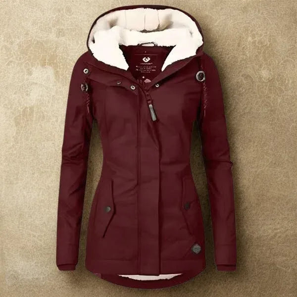 HOODED SHERPA WATERPROOF JACKET FOR WOMEN