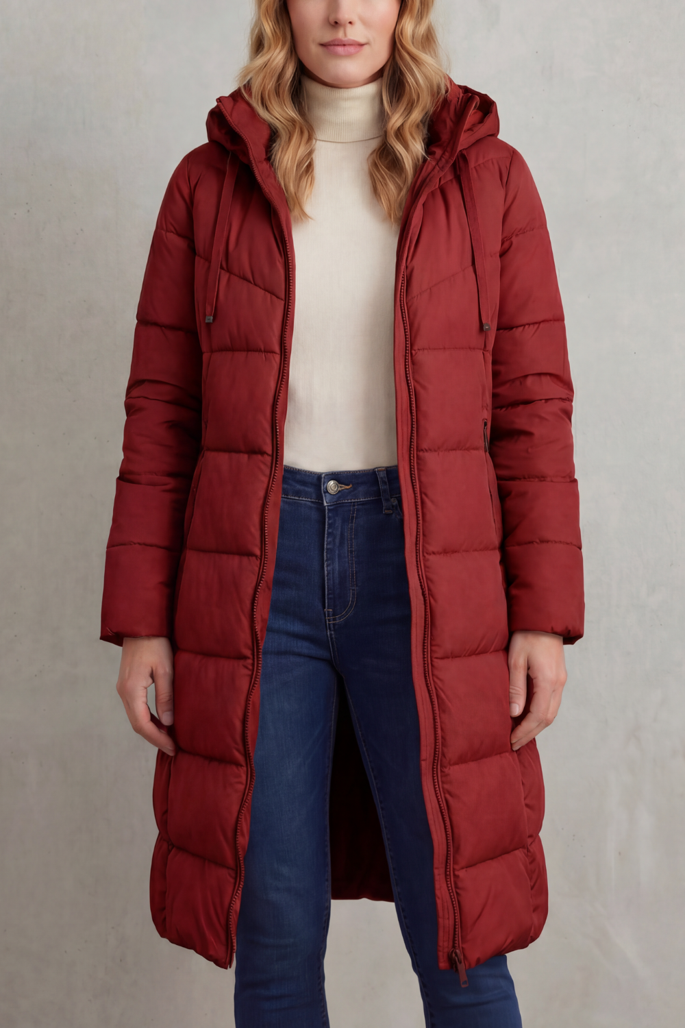 QUILTED HOODED PUFFER JACKET FOR WOMEN