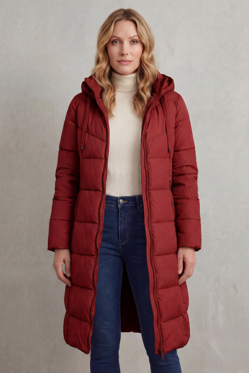 QUILTED HOODED PUFFER JACKET FOR WOMEN