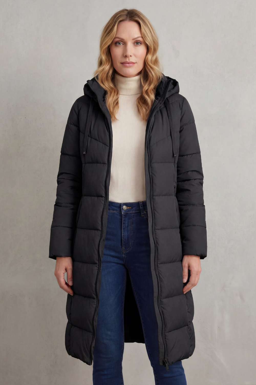 QUILTED HOODED PUFFER JACKET FOR WOMEN