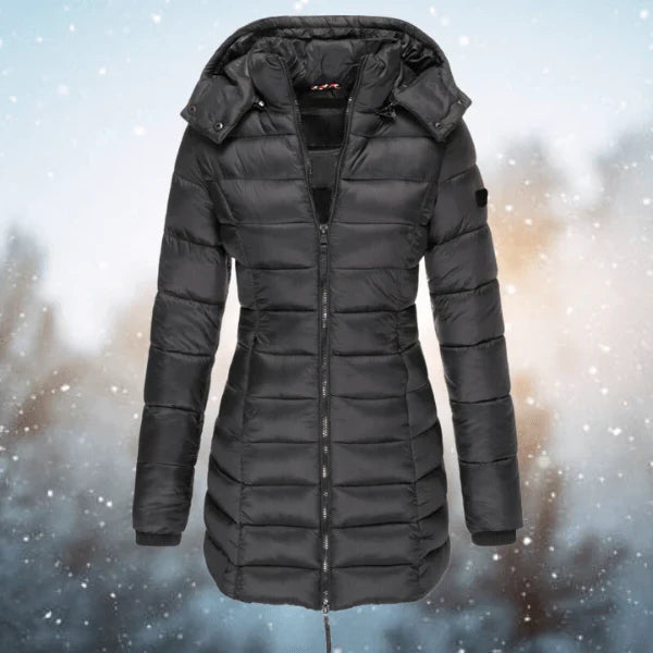 LONGLINE QUILTED PUFFER JACKET FOR WOMEN