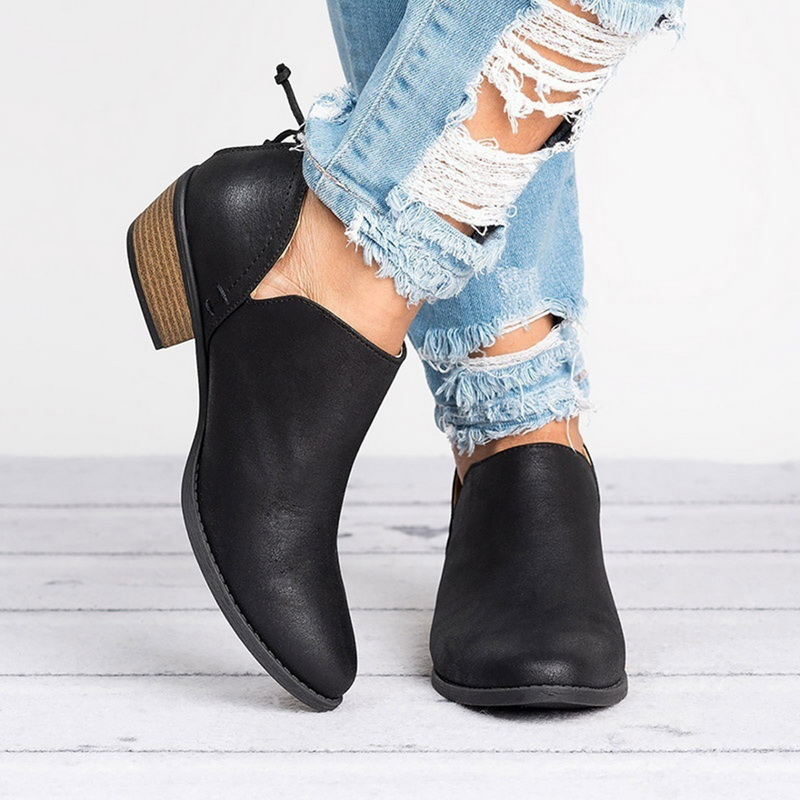 LOW BLOCK HEEL CHELSEA BOOTS FOR WOMEN