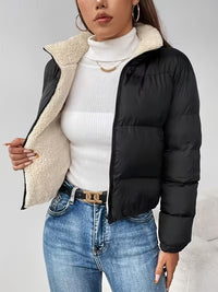 CROPPED QUILTED PUFFER JACKET FOR WOMEN