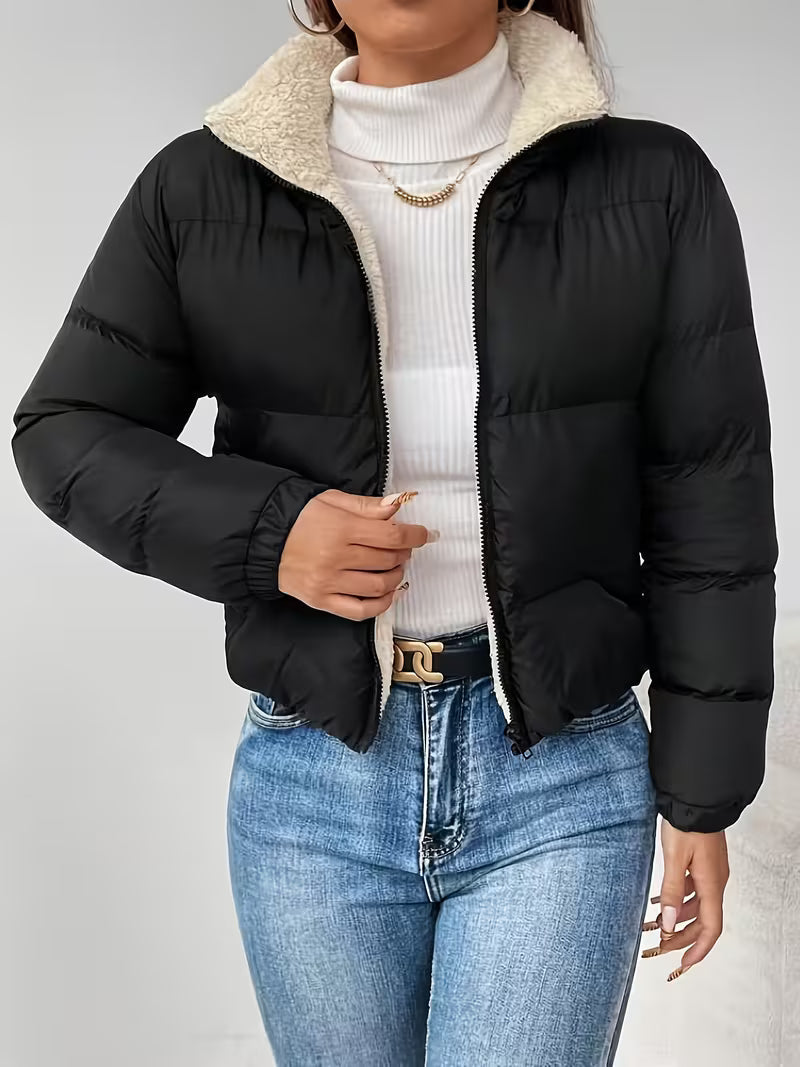 CROPPED QUILTED PUFFER JACKET FOR WOMEN