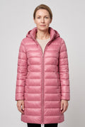 HOODED LONGLINE DOWN PUFFER JACKET FOR WOMEN