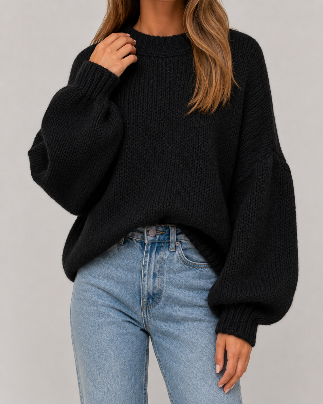 OVERSIZED CHUNKY KNIT SWEATER FOR WOMEN