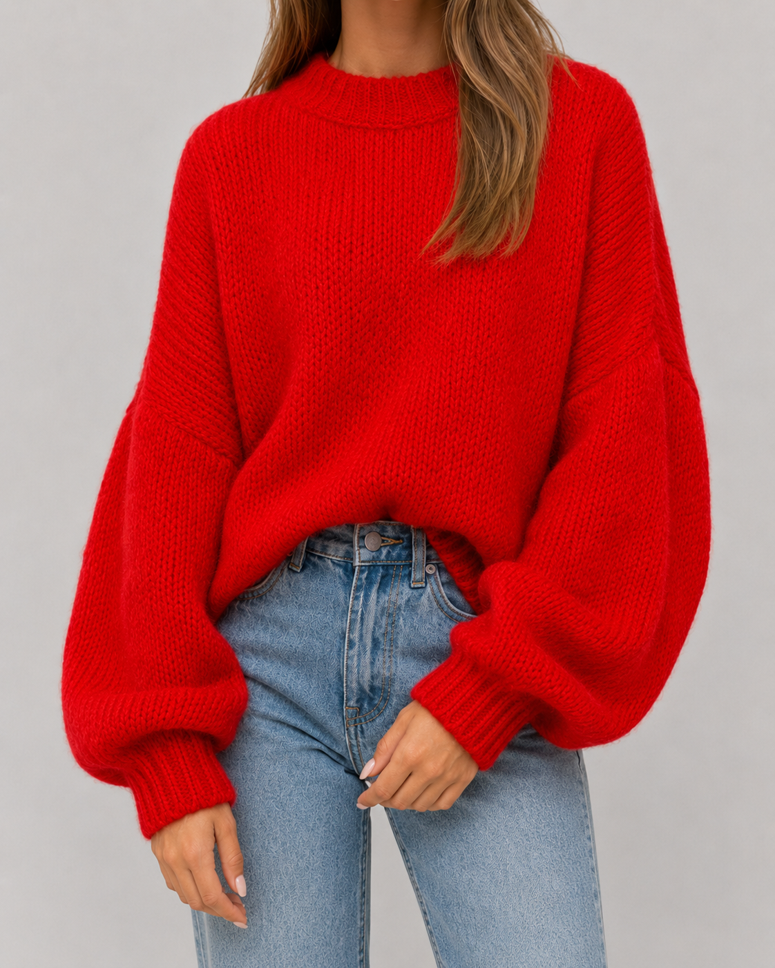 OVERSIZED CHUNKY KNIT SWEATER FOR WOMEN
