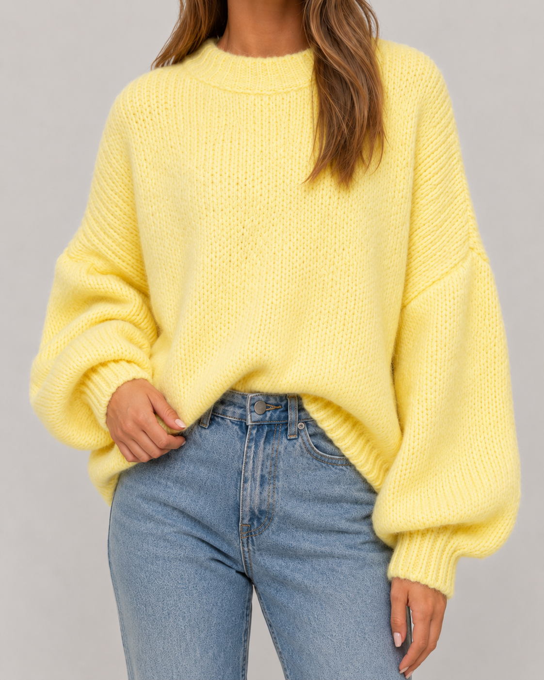 OVERSIZED CHUNKY KNIT SWEATER FOR WOMEN