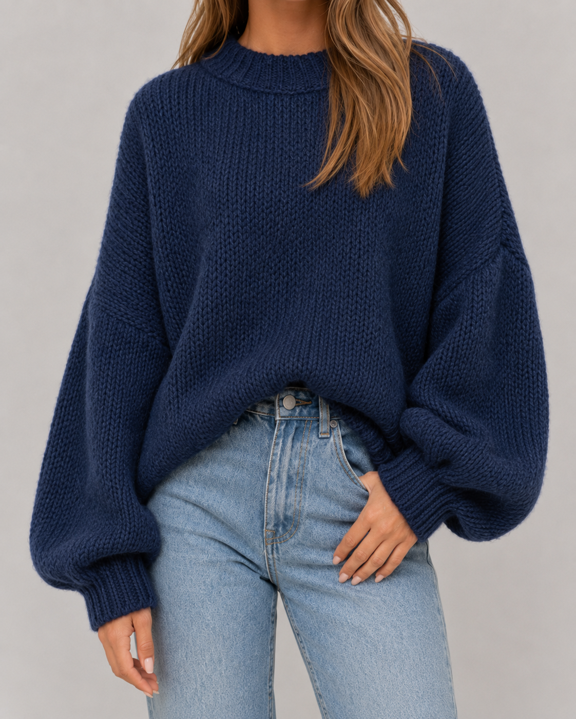 OVERSIZED CHUNKY KNIT SWEATER FOR WOMEN