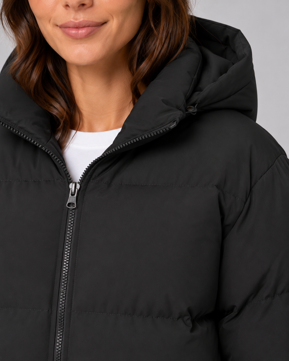 QUILTED HOODED PUFFER JACKET FOR WOMEN